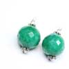 Natural Green Emerald Faceted Round Cut Beads 2 Beads Pair and Size 12mm approx. 